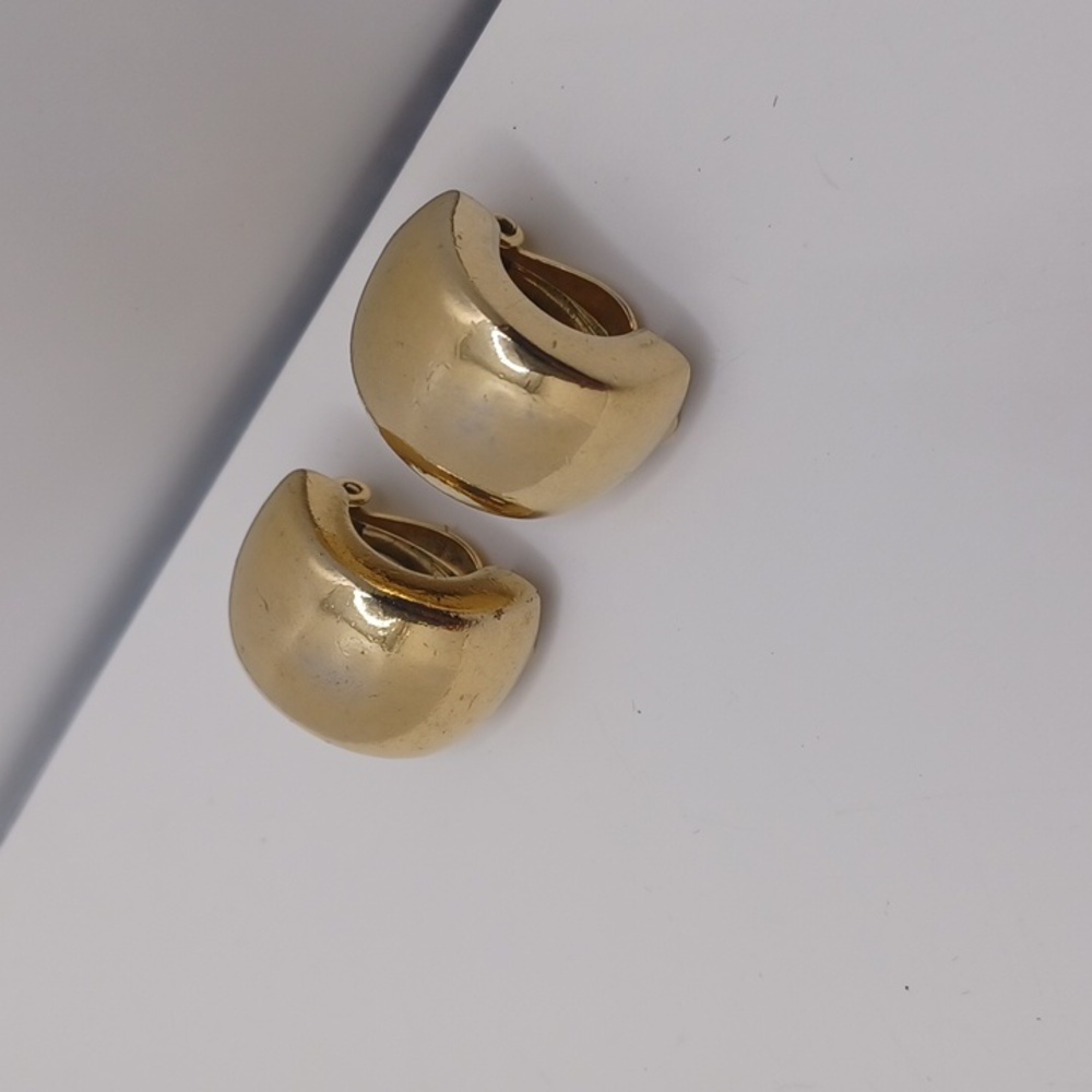 Givenchy Vintage Gold Hoop Half Moon  Earrings